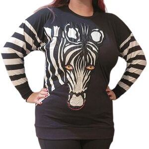 Vintage 80s Bonnie Boerer & Co Zebra Sweater- Oversize Medium